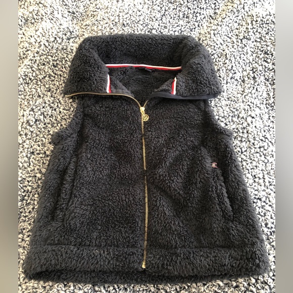 Navy Blue Tommy Hilfiger Fuzzy Vest - Picture 3 of 6